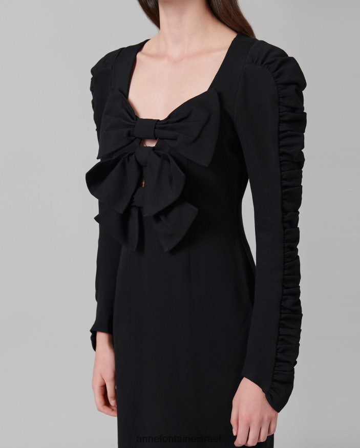 הַלבָּשָׁה Anne Fontaine שמלת סימפוניה שמלת שרוולים ארוכים עם קשתות סטייטמנט שָׁחוֹר נשים DL8V8L113