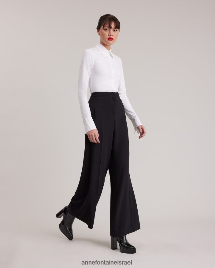 הַלבָּשָׁה Anne Fontaine חולצת נואז' חולצת צווארון עם שרוולים ארוכים עם חפתים לבן נשים DL8V8L141