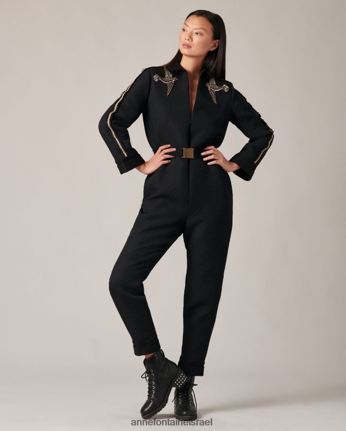 נעליים Anne Fontaine מגפיים עם עקבים של מגף נאשוויל עם ניטים מטאליים שָׁחוֹר נשים DL8V8L17