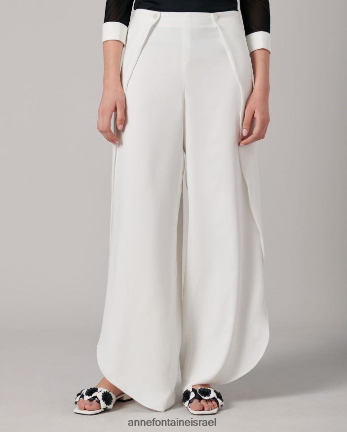 נעליים Anne Fontaine סנדלי עור שטוחים סנדלי קולרדו עם פרחים תלת מימדיים לבן נשים DL8V8L18