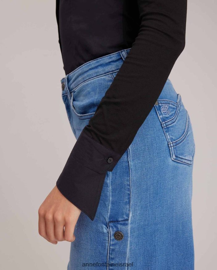 הַלבָּשָׁה Anne Fontaine חולצת ארמנטין חולצת כותנה עם שרוולים ארוכים שָׁחוֹר נשים DL8V8L232