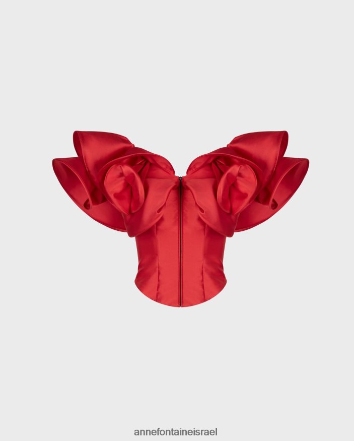 הַלבָּשָׁה Anne Fontaine מחוך מחוך אודה עם סלסולים מוגזמים אדום טנגו נשים DL8V8L254