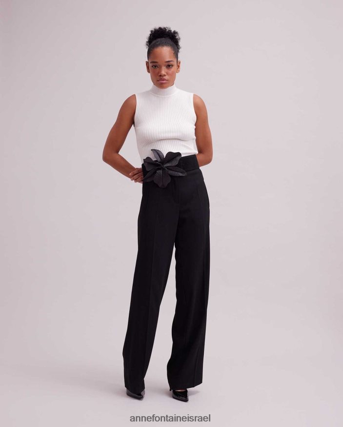 הַלבָּשָׁה Anne Fontaine צווארון גולף סלו עליון ללא שרוולים לבן נשים DL8V8L269