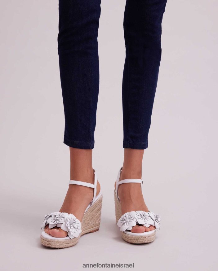 נעליים Anne Fontaine טריז אספדריל אוליביה טריז עם פרטי פרחים לבן נשים DL8V8L26