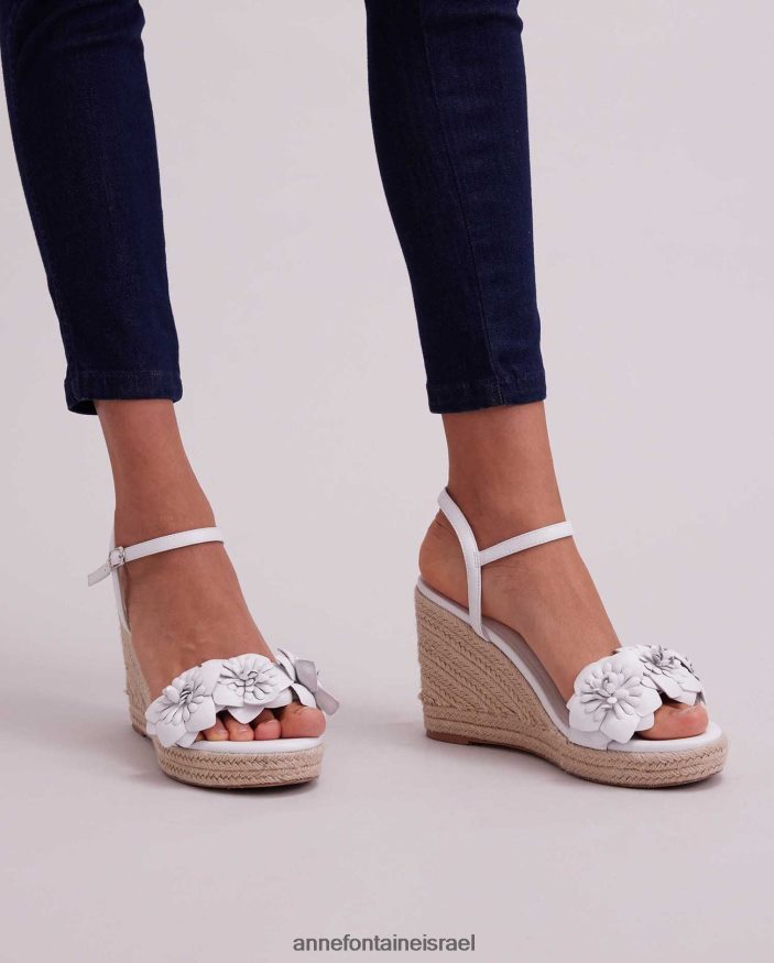 נעליים Anne Fontaine טריז אספדריל אוליביה טריז עם פרטי פרחים לבן נשים DL8V8L26