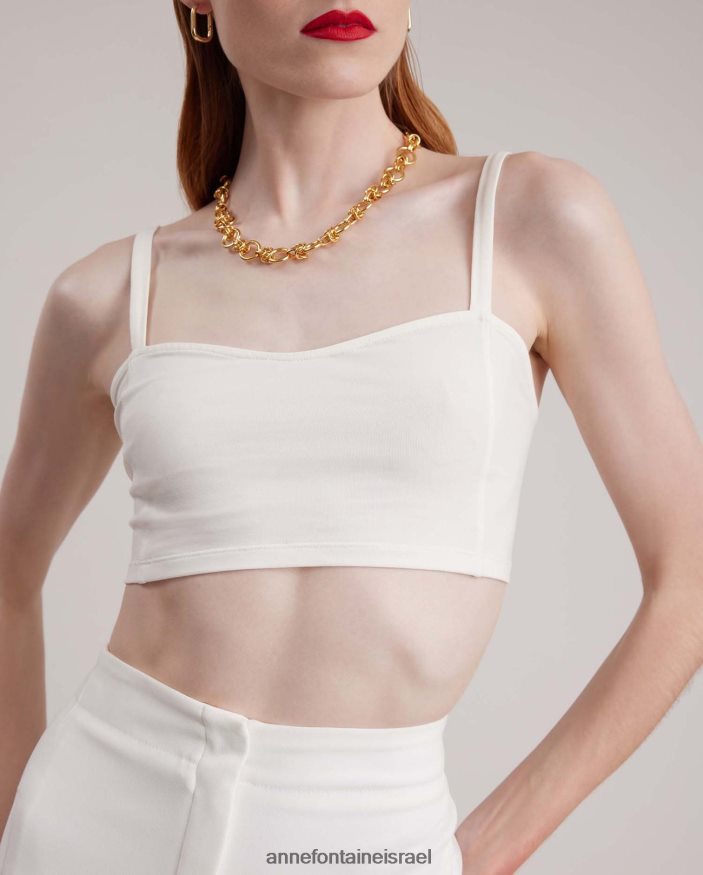 הַלבָּשָׁה Anne Fontaine ברלט כותנה דלתא ברלט בירח לבן נשים DL8V8L271