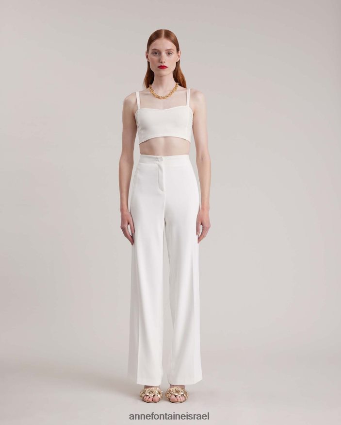 הַלבָּשָׁה Anne Fontaine ברלט כותנה דלתא ברלט בירח לבן נשים DL8V8L271