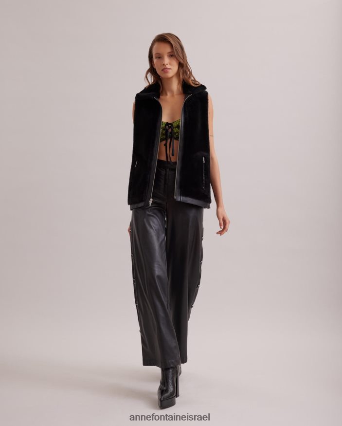 הַלבָּשָׁה Anne Fontaine עליונית פסיפס מחוך רקומה עם סרט קטיפה ירוק שחור נשים DL8V8L284