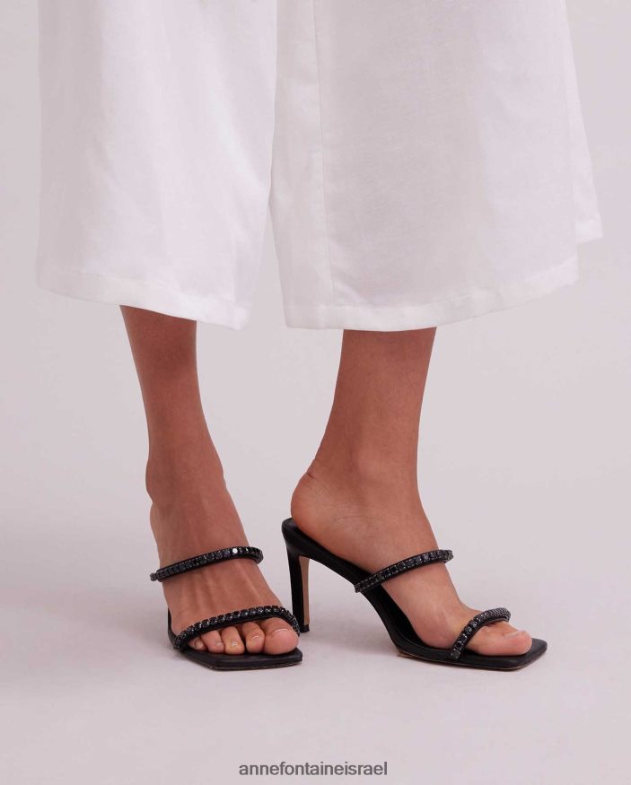 נעליים Anne Fontaine החלקה על עקב יסמינה עם קריסטלים מעוטרים שָׁחוֹר נשים DL8V8L28