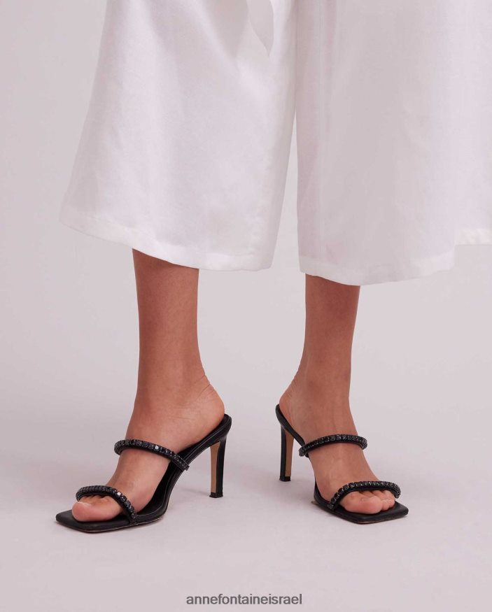 נעליים Anne Fontaine החלקה על עקב יסמינה עם קריסטלים מעוטרים שָׁחוֹר נשים DL8V8L28
