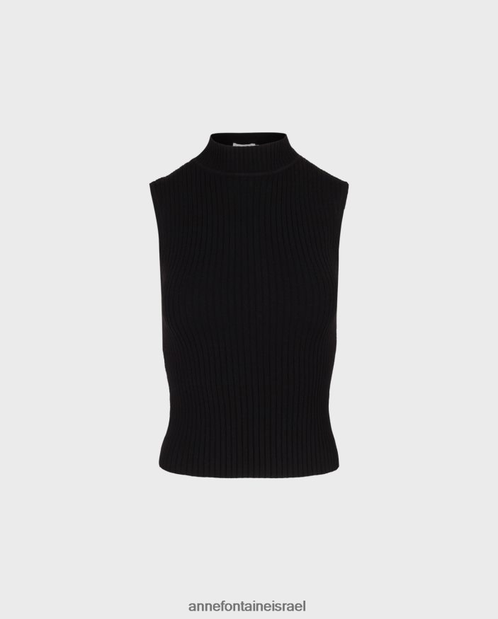 הַלבָּשָׁה Anne Fontaine צווארון גולף סלו עליון ללא שרוולים שָׁחוֹר נשים DL8V8L292