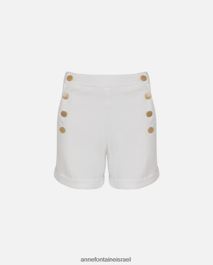 הַלבָּשָׁה Anne Fontaine קצר ורוד יותר עם פרטי כפתור זהב לבן נשים DL8V8L318