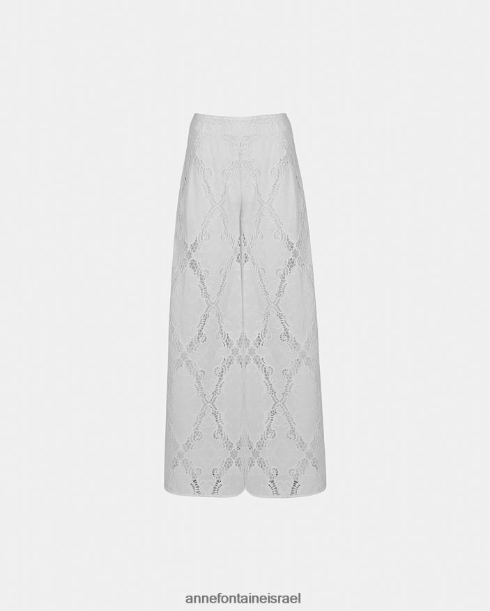הַלבָּשָׁה Anne Fontaine מכנסיים מכנסיים עם רגליים רחבות לבן נשים DL8V8L319