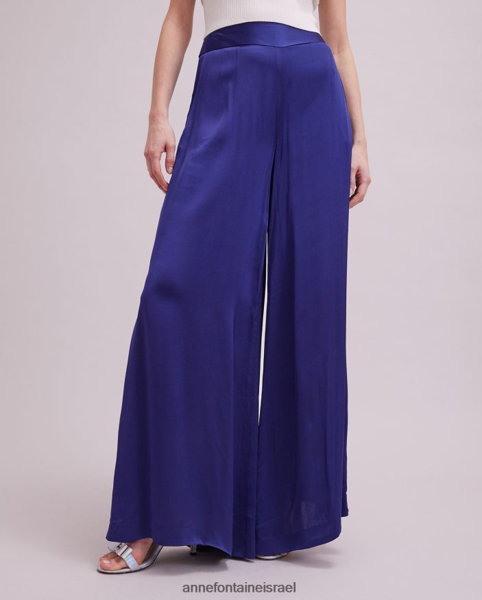 הַלבָּשָׁה Anne Fontaine מכנס אובפין מכנס סאטן רחב כְּחוֹל נשים DL8V8L323
