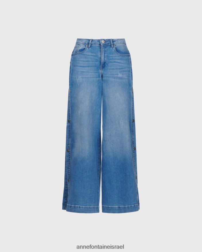 הַלבָּשָׁה Anne Fontaine ג'ינס פרסלי ג'ינס ג'ינס רחב רגליים עם סיכות מתכת כְּחוֹל נשים DL8V8L327