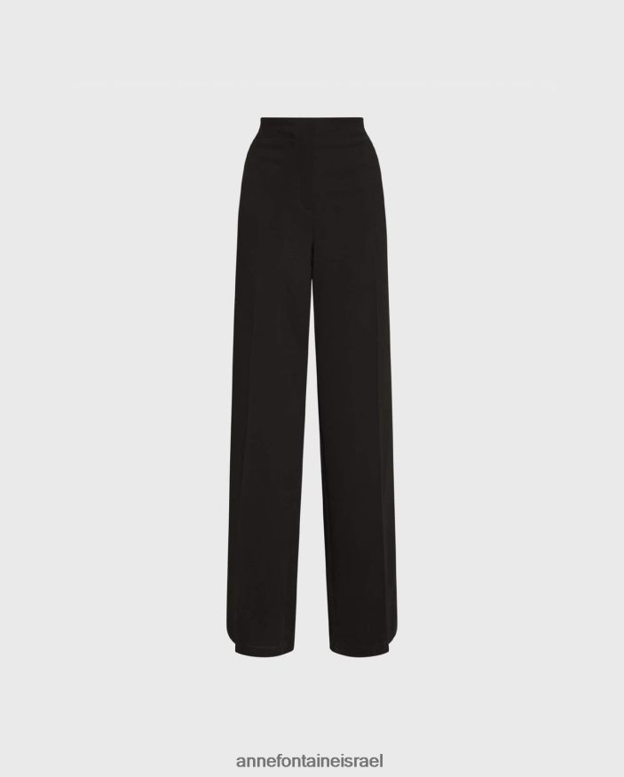 הַלבָּשָׁה Anne Fontaine מכנסי מקסי מכנסיים ארגן בקרפ נוזלי שָׁחוֹר נשים DL8V8L349