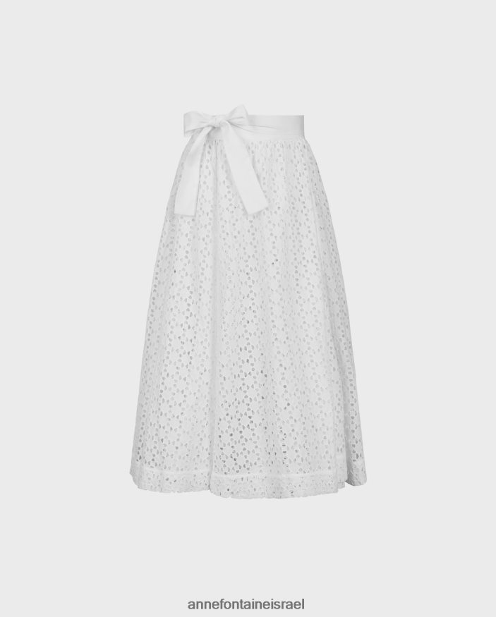 הַלבָּשָׁה Anne Fontaine חצאית קליארי חצאית בסגנון מעטפת בקו לבן נשים DL8V8L353