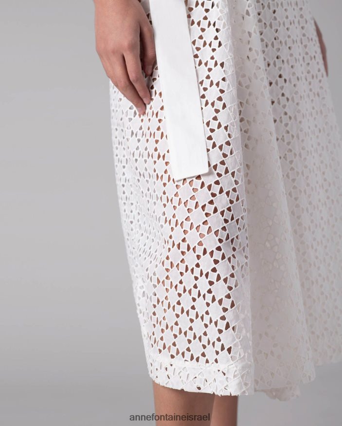 הַלבָּשָׁה Anne Fontaine חצאית קליארי חצאית בסגנון מעטפת בקו לבן נשים DL8V8L353