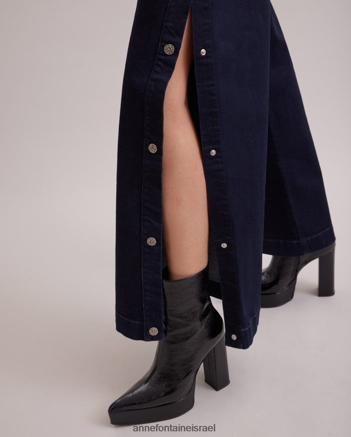 הַלבָּשָׁה Anne Fontaine ג'ינס ג'ינס פרסלי עם סיכות בצד כביסה כהה נשים DL8V8L361