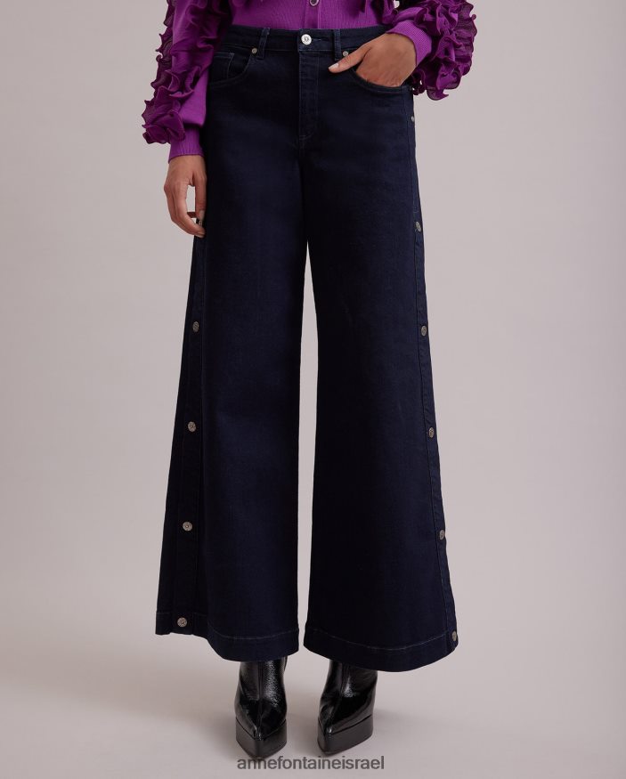 הַלבָּשָׁה Anne Fontaine ג'ינס ג'ינס פרסלי עם סיכות בצד כביסה כהה נשים DL8V8L361