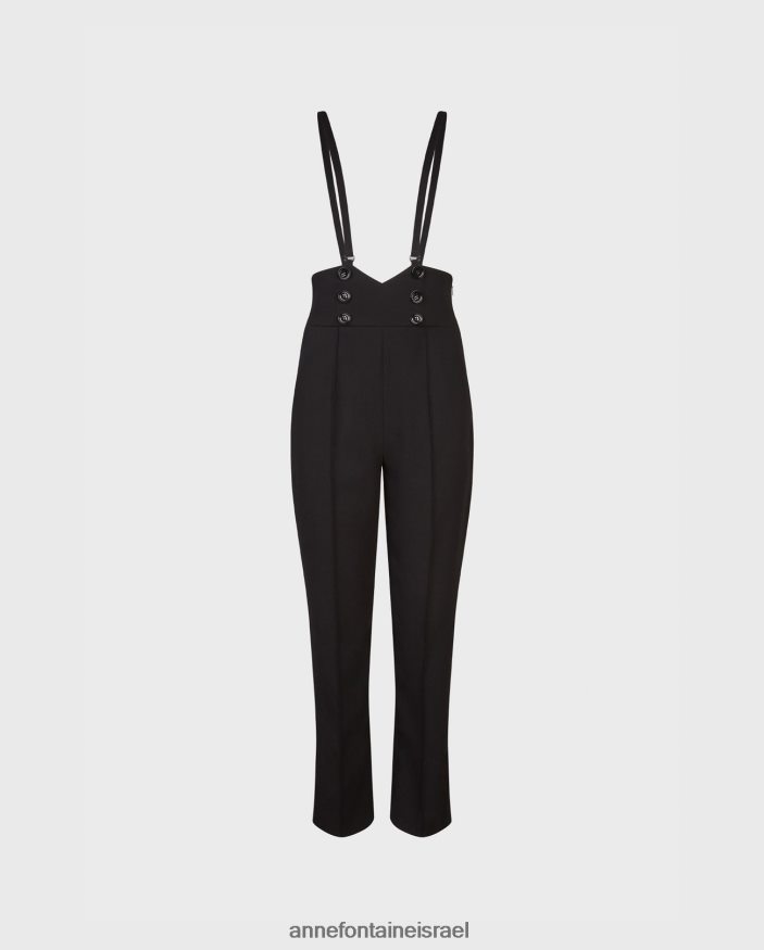 הַלבָּשָׁה Anne Fontaine מכנס כתפיות בלייק עם פרטי מותניים וכפתורים שָׁחוֹר נשים DL8V8L364
