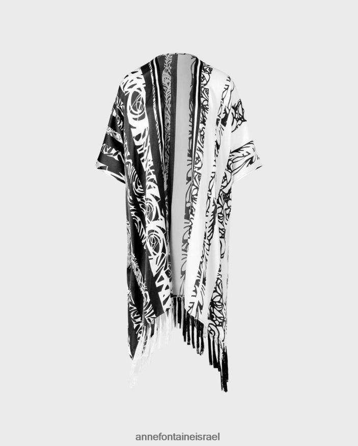 הַלבָּשָׁה Anne Fontaine קימונו טניו וקימונו עם שרוולים רחבים לבן שחור נשים DL8V8L418