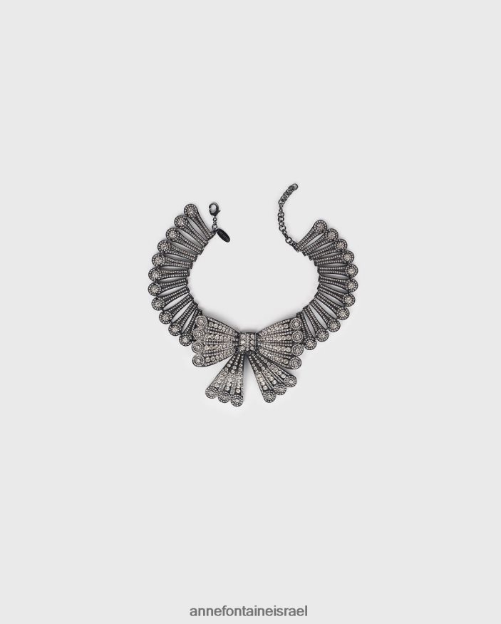 אביזרים Anne Fontaine צווארון ורליין מתכת אקדח עם קשת גדולה וקריסטלים משובצים מסוגנן נשים DL8V8L508