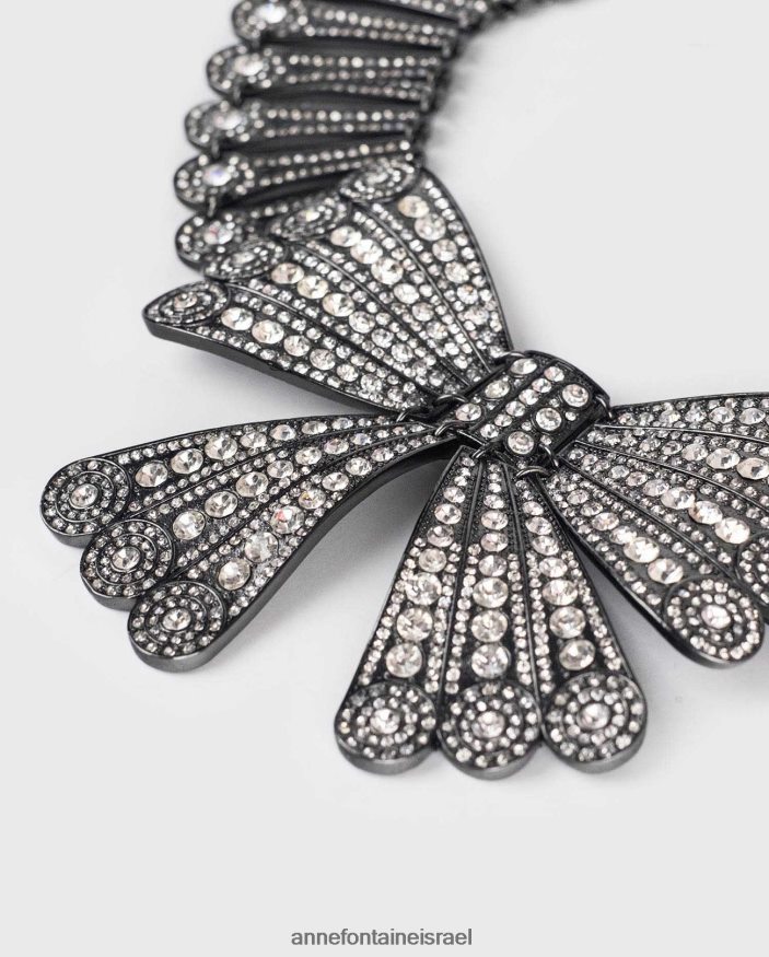 אביזרים Anne Fontaine צווארון ורליין מתכת אקדח עם קשת גדולה וקריסטלים משובצים מסוגנן נשים DL8V8L508