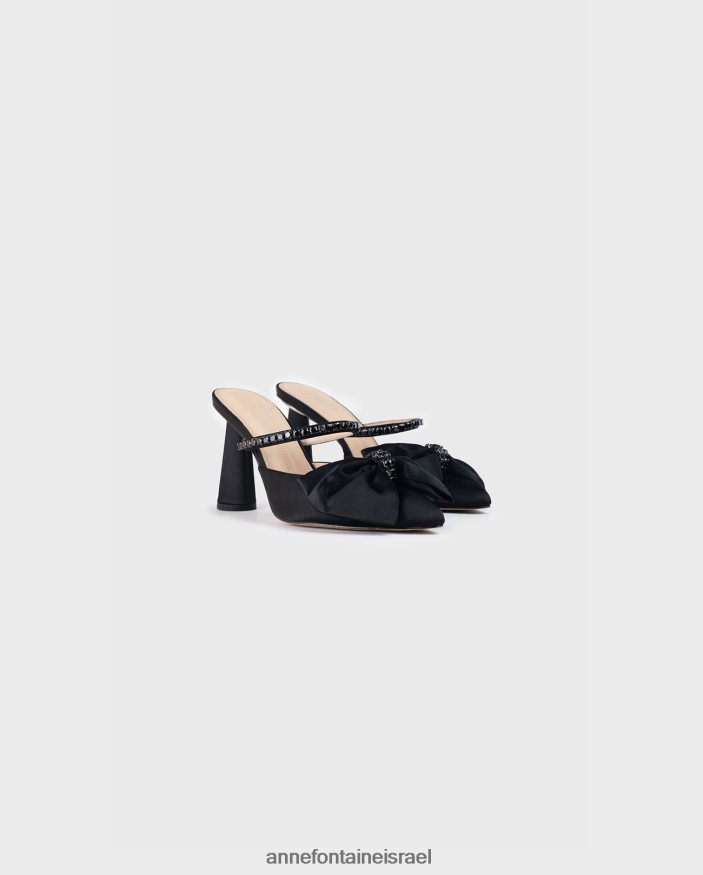 נעליים Anne Fontaine עקב אחורי פתוח עם קשת וקריסטל שָׁחוֹר נשים DL8V8L51