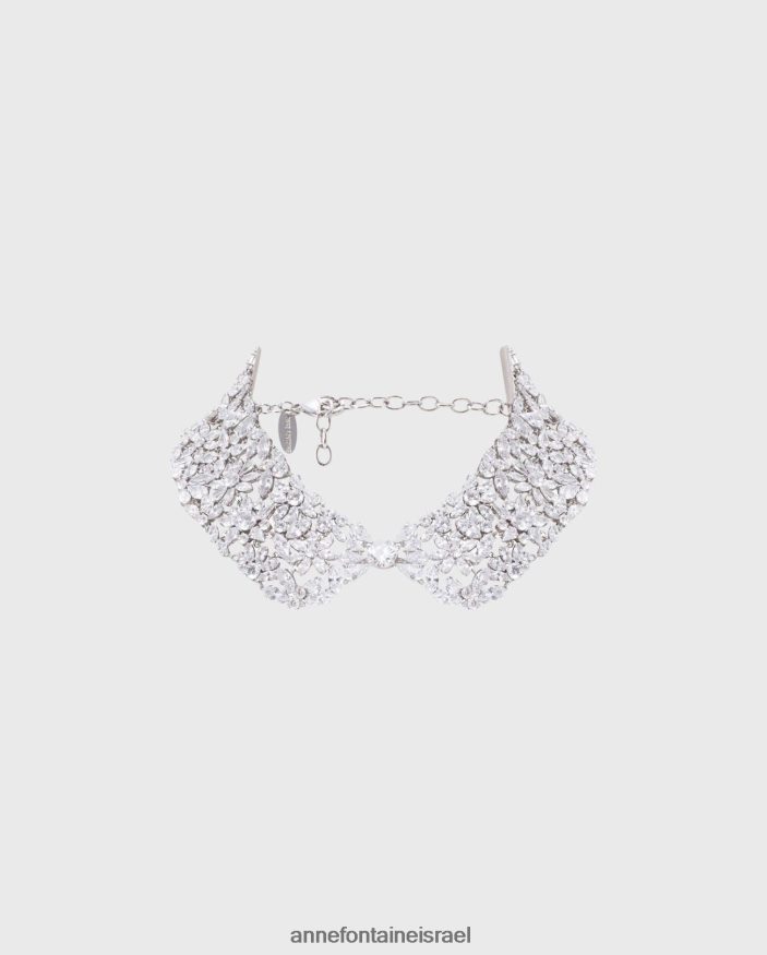 אביזרים Anne Fontaine צווארון קרולינה מעוטר במספר גבישים כסף נשים DL8V8L510