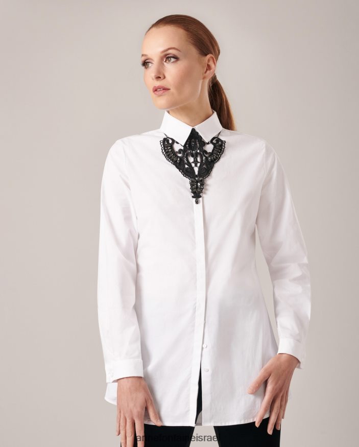 אביזרים Anne Fontaine צווארון תחרה צווארון נאטאשה מעוטר באבנים שָׁחוֹר נשים DL8V8L512