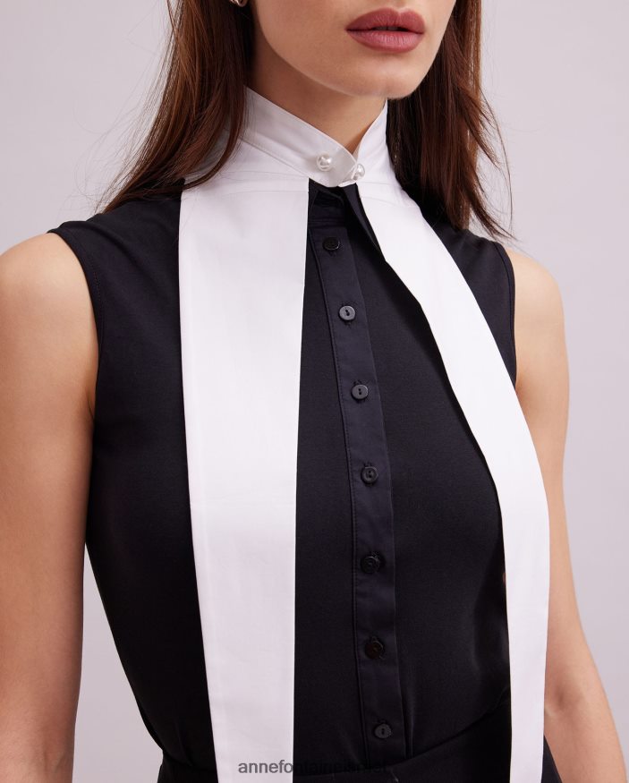 אביזרים Anne Fontaine צווארון ארקט צווארון פופלין כותנה גדול מדי לבן נשים DL8V8L513