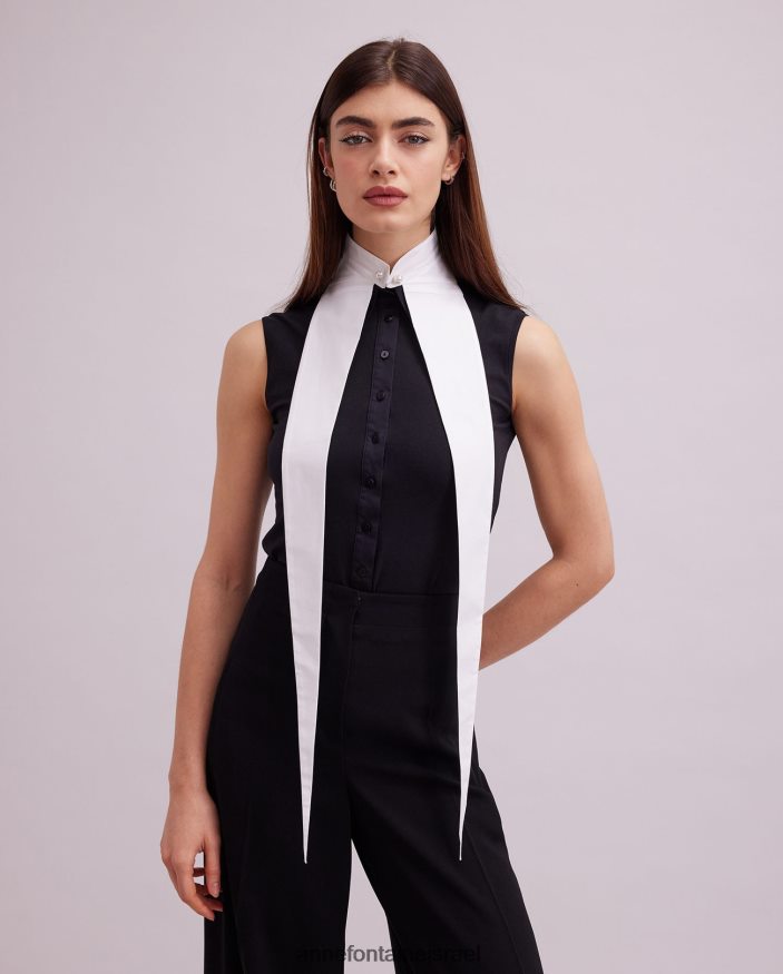 אביזרים Anne Fontaine צווארון ארקט צווארון פופלין כותנה גדול מדי לבן נשים DL8V8L513