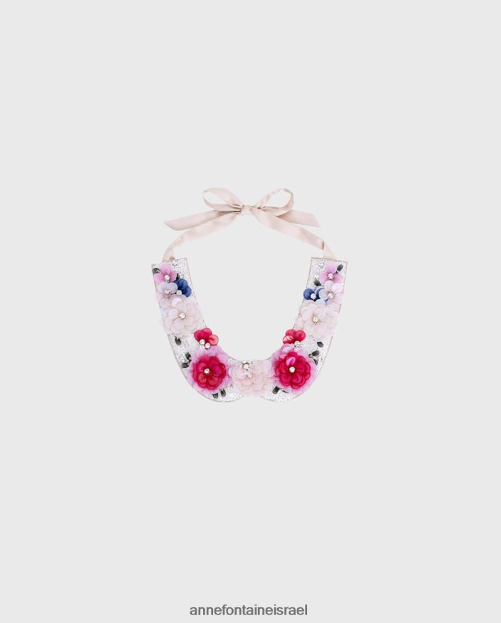 אביזרים Anne Fontaine צווארון סאטן ורד-רב צווארון מעוטר בחרוזים ואבנים מסוגנן נשים DL8V8L516