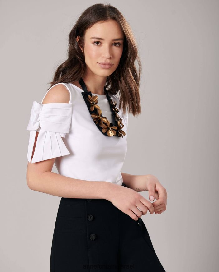 אביזרים Anne Fontaine צווארון בד צווארון ניקול עם פרחים ופאייטים זהב שחור נשים DL8V8L517