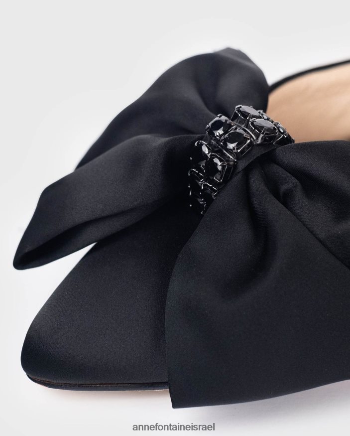 נעליים Anne Fontaine עקב אחורי פתוח עם קשת וקריסטל שָׁחוֹר נשים DL8V8L51