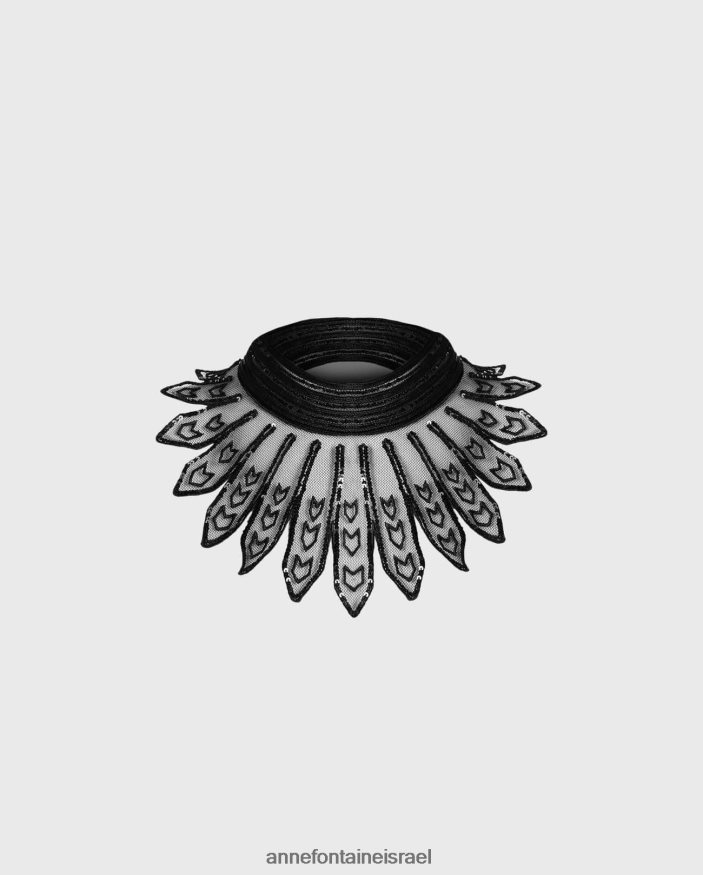 אביזרים Anne Fontaine צווארון טול רקום עם צווארון טאסלימה נצנצים מסוגנן נשים DL8V8L520