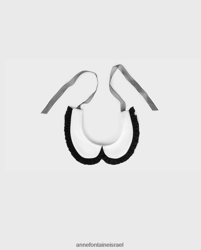 אביזרים Anne Fontaine צווארון סימנון מעוגל עם עיטור קפלים לבן שחור נשים DL8V8L530