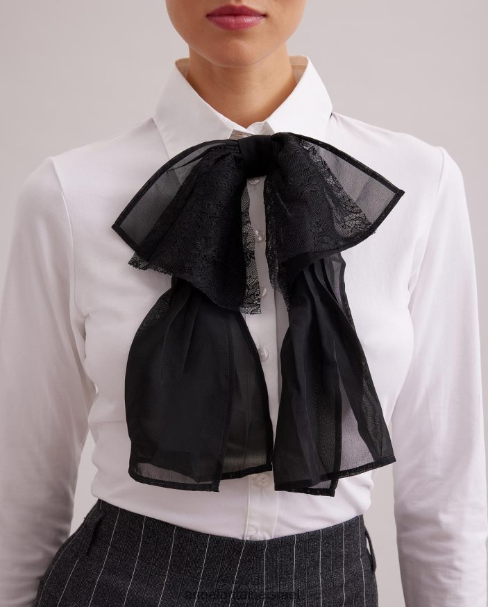 אביזרים Anne Fontaine צווארון קשירה בצורת פרפר של צווארון לינאטרה עם תחרה מסוגנן נשים DL8V8L531