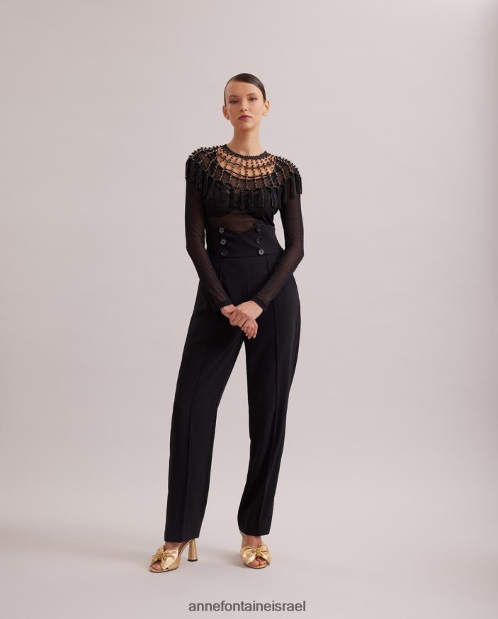 אביזרים Anne Fontaine צווארון שכמיית צווארון ויקה מעוטר בחרוזים שָׁחוֹר נשים DL8V8L534