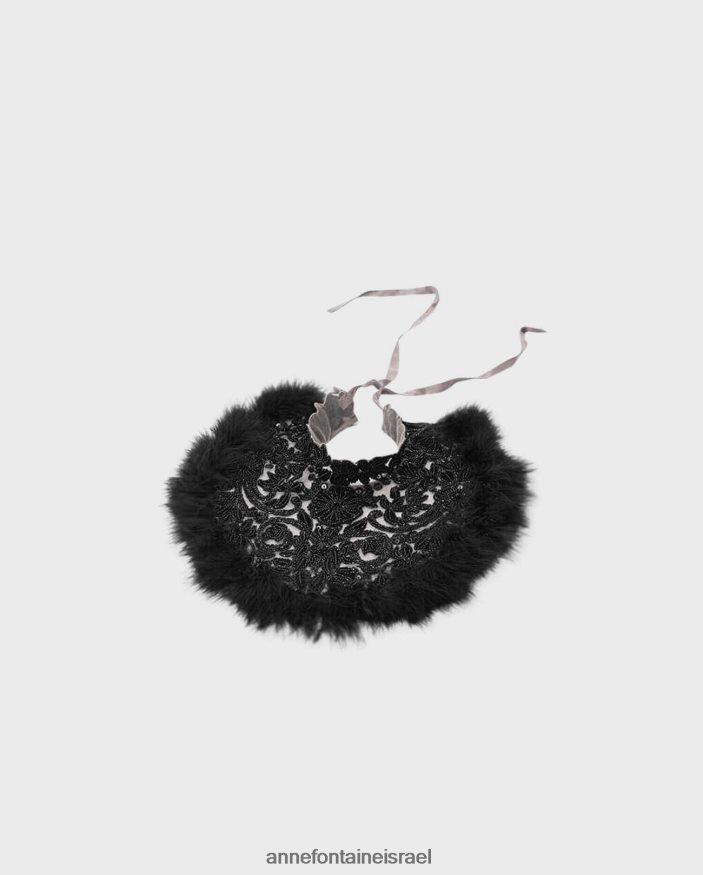 אביזרים Anne Fontaine צווארון אודסה צווארון רקום עם נוצות שָׁחוֹר נשים DL8V8L535
