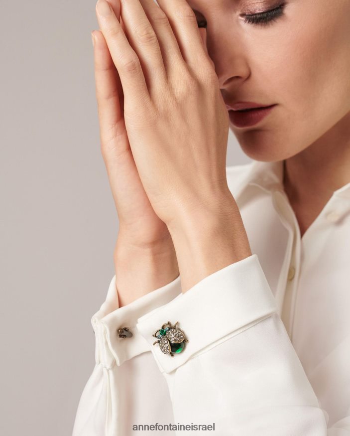 אביזרים Anne Fontaine חפתים ברנדי חפתים חרקים עם גבישי אמרלד מסוגנן נשים DL8V8L557