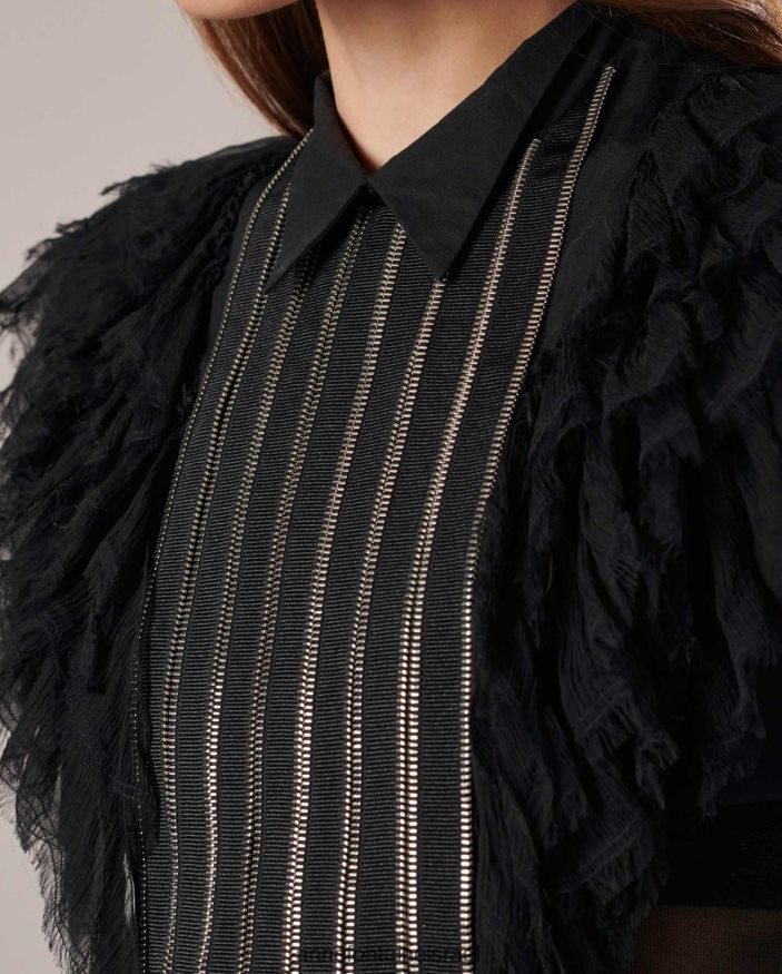 אביזרים Anne Fontaine צווארון פופלין חזית חולצה עם מלמלות מוסלין מסוגנן נשים DL8V8L577