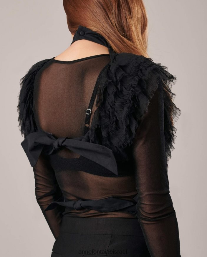 אביזרים Anne Fontaine צווארון פופלין חזית חולצה עם מלמלות מוסלין מסוגנן נשים DL8V8L577