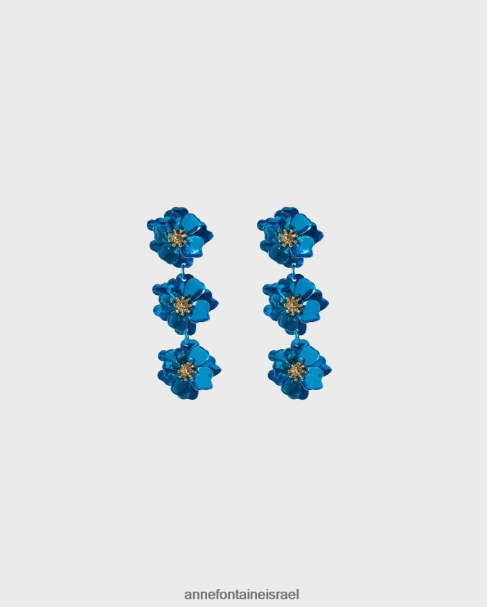 אביזרים Anne Fontaine עגילי יאכטה עגיל משולש עם מרכז זהב/כחול נשים DL8V8L581