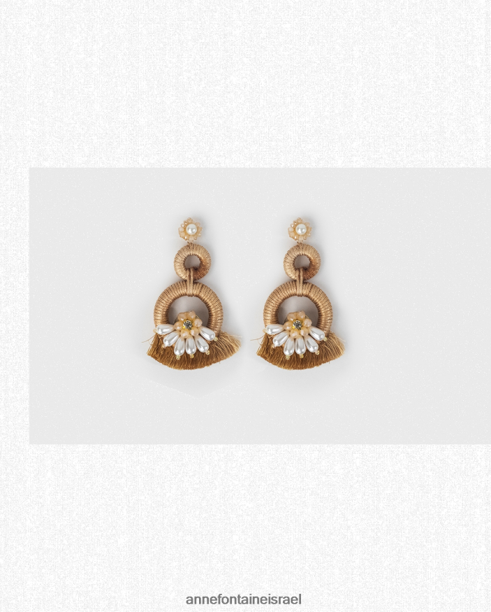 אביזרים Anne Fontaine עגילי מירה מעוטרים עגילי פרנזים טבעיים משולשים מסוגנן נשים DL8V8L585