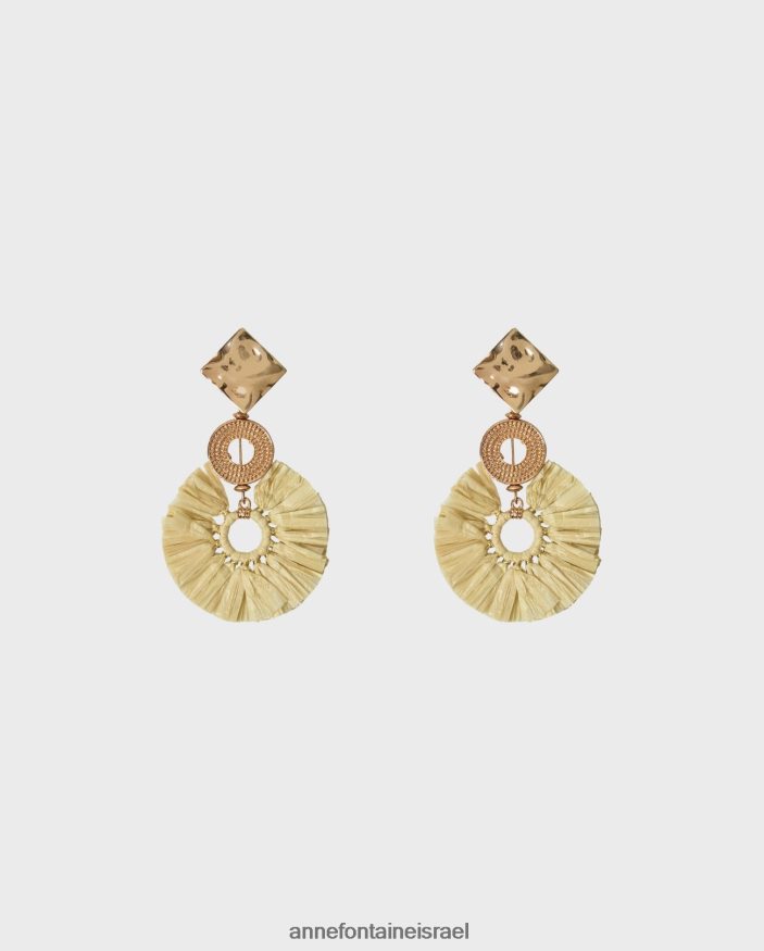 אביזרים Anne Fontaine עגילי אסטבה עגילי רפיה עגולים מהודקים מסוגנן נשים DL8V8L604