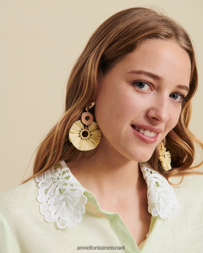 אביזרים Anne Fontaine עגילי אסטבה עגילי רפיה עגולים מהודקים מסוגנן נשים DL8V8L604