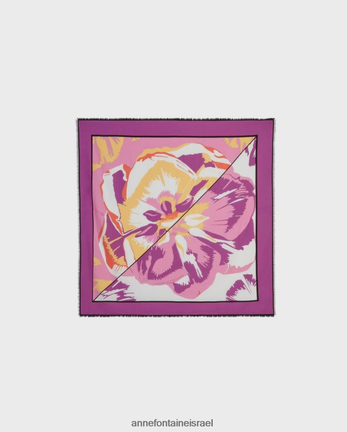 אביזרים Anne Fontaine צעיף משי מרובע בהדפסה פרחונית סָגוֹל נשים DL8V8L605