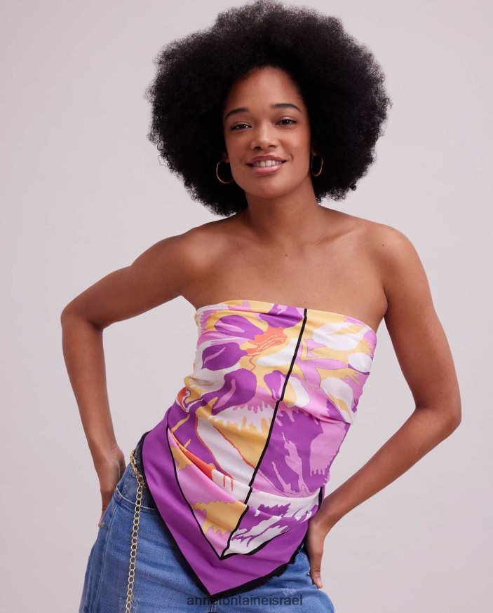 אביזרים Anne Fontaine צעיף משי מרובע בהדפסה פרחונית סָגוֹל נשים DL8V8L605